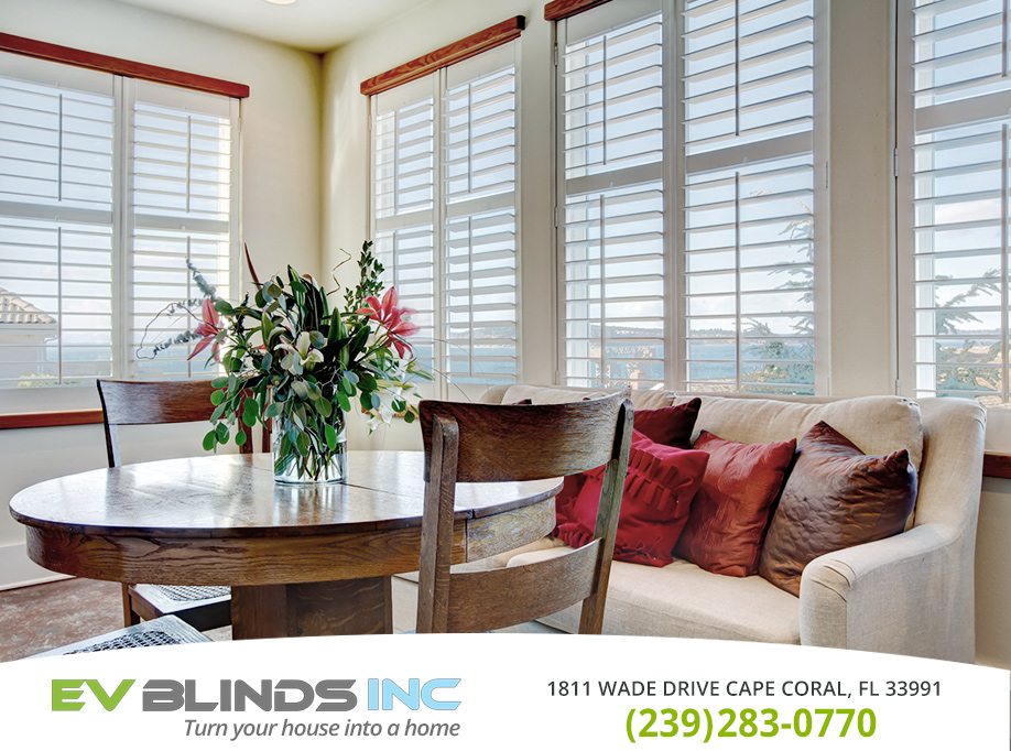 White Wooden Blinds in and near Cape Coral Florida