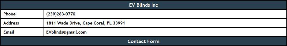 Contact EV Blinds